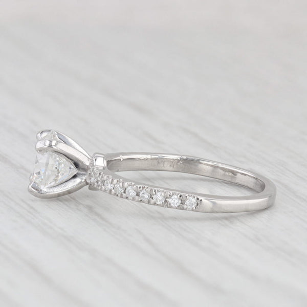 1.37ctw VS2 F Round Diamond Engagement Ring Platinum Size 5.75 GIA