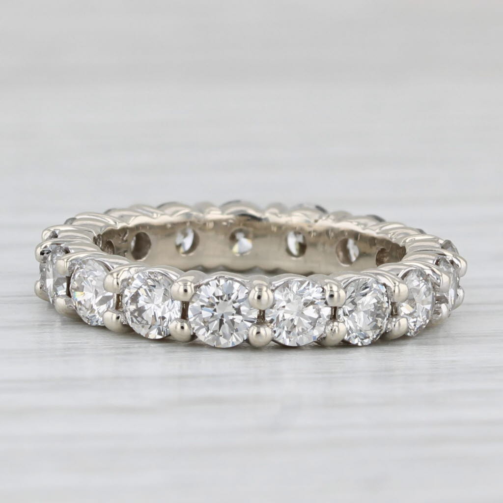 Light Gray 4.70ctw Lab Grown Diamond Ring 14k White Gold Eternity Band Wedding Anniversary