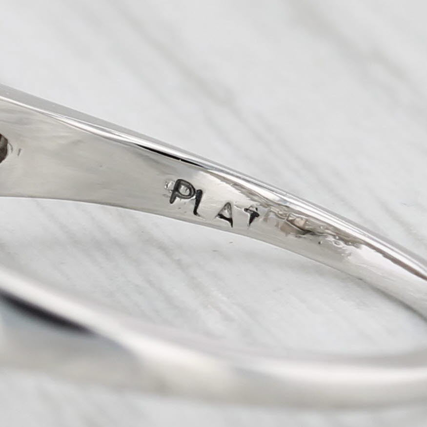 Light Gray 1.18ctw Round Diamond Bypass Engagement Ring Platinum Size 7.5