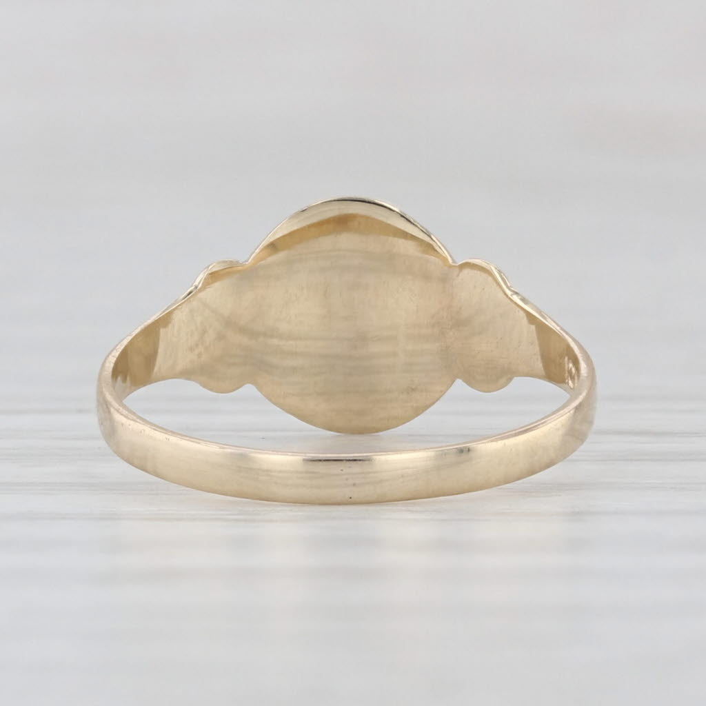 Vintage Engravable Signet Ring 10k Yellow Gold Size 4.25