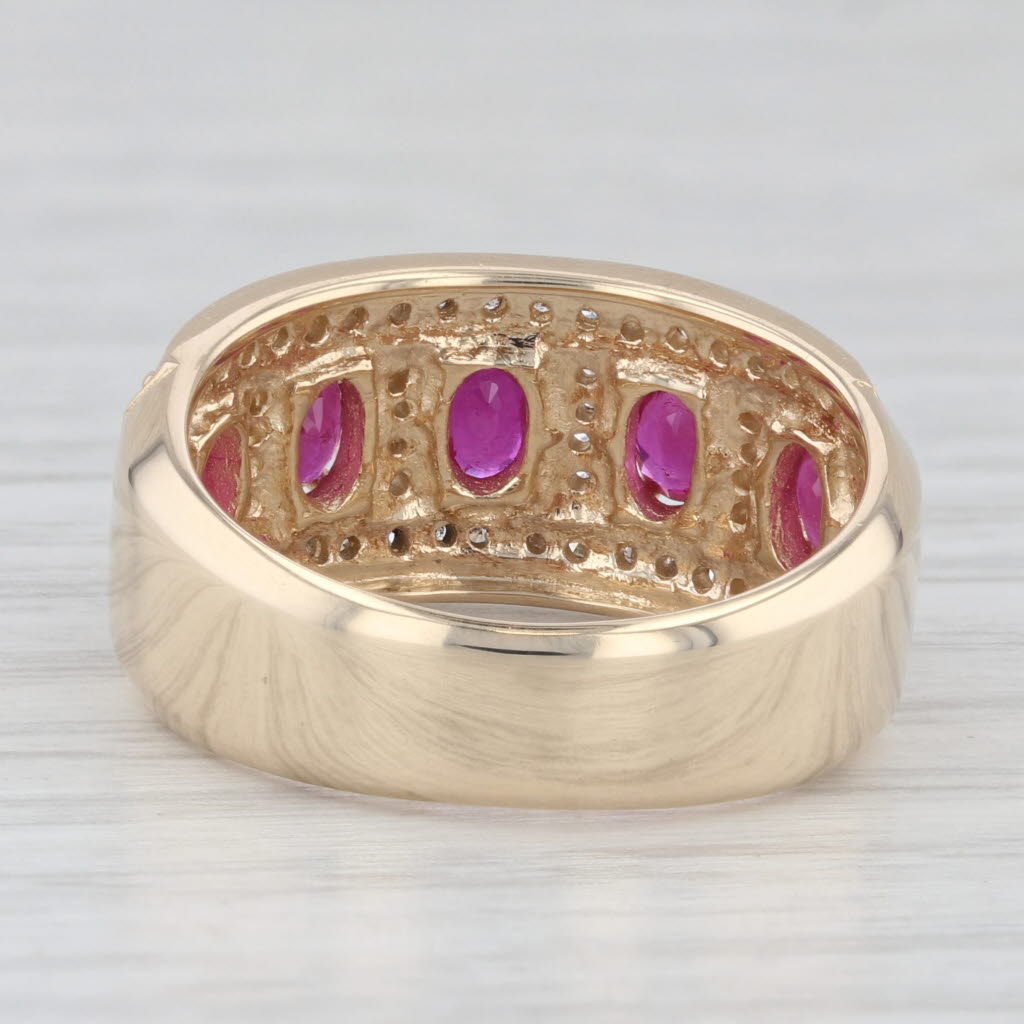 Light Gray 1.61ctw Ruby Diamond Ring 14k Yellow Gold Size 7.25-7.5