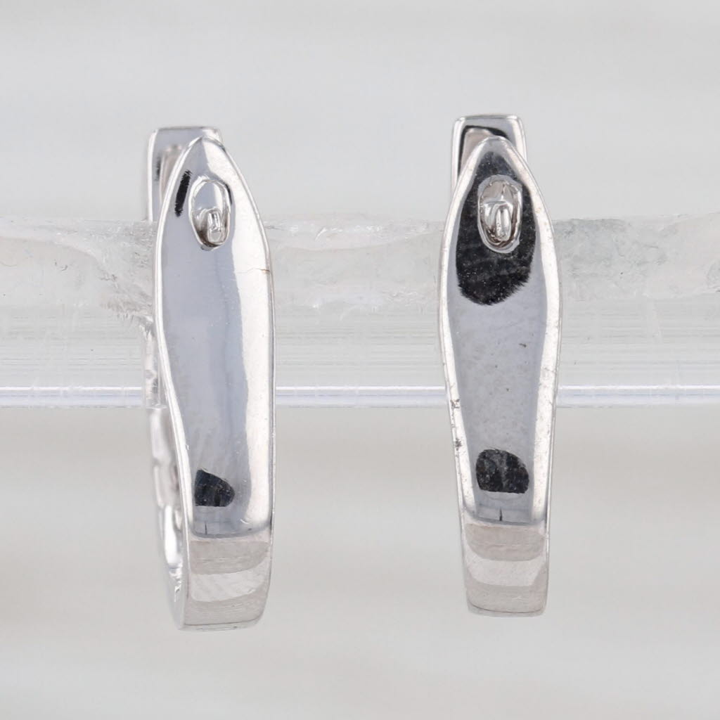 0.37ctw Diamond Hoop Earrings 18k White Gold Lever Backs Drops