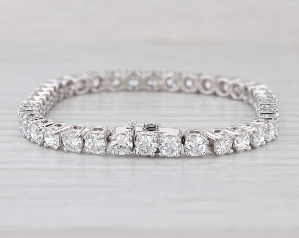 New 11.13ctw Lab Grown Diamond Tennis Bracelet 14k White Gold 6.75" 4.3mm
