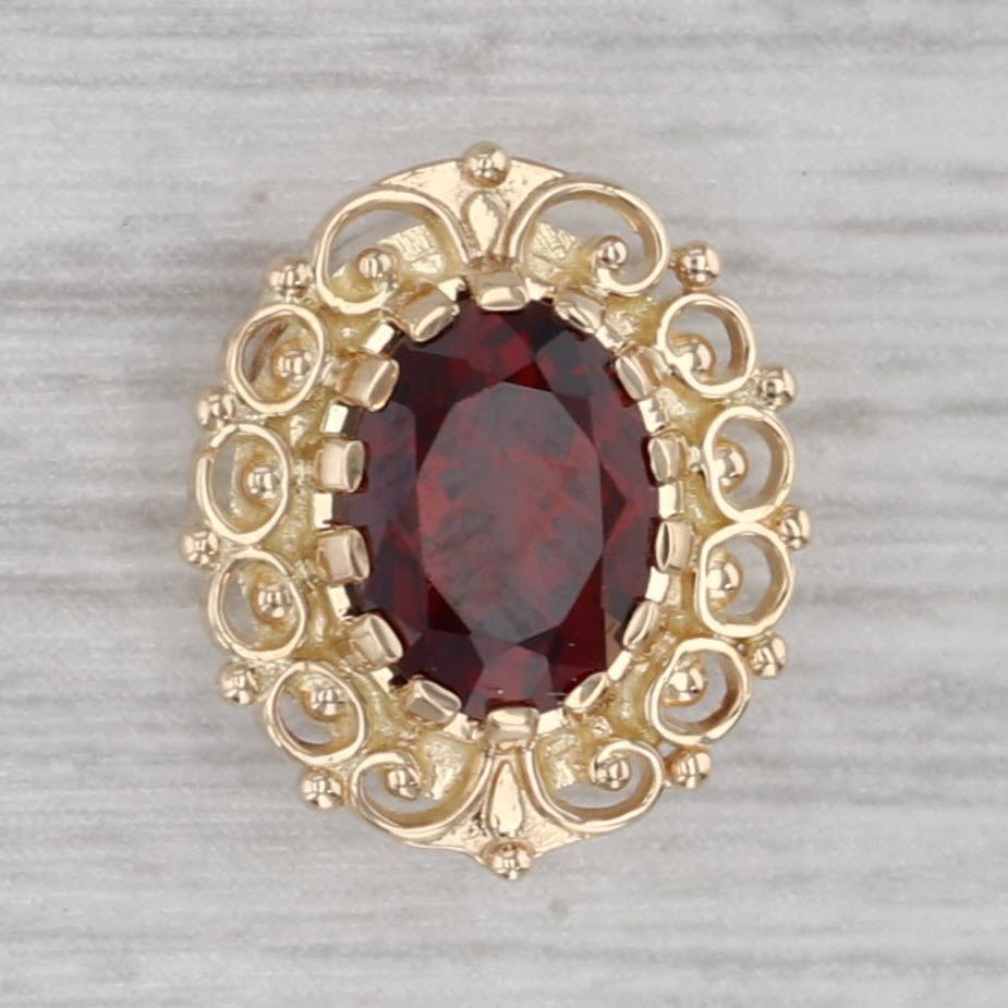 Gray Richard Glatter 1.5ct Oval Garnet Solitaire Slide Bracelet Charm 14k Yellow Gold