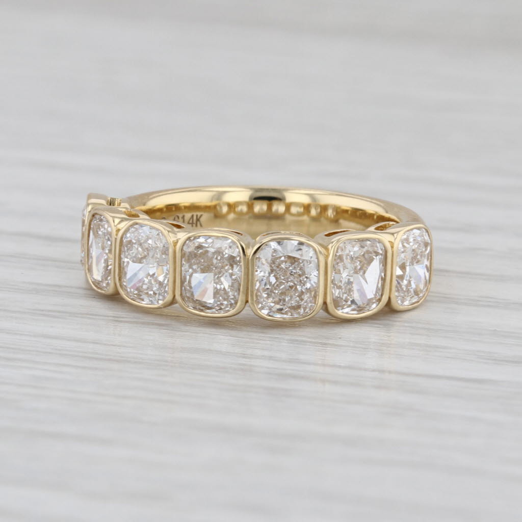 New 3.31ctw Lab Grown Diamond Wedding Band 14k Yellow Gold Stackable Ring Sz 6.5