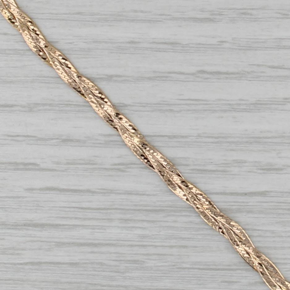 6.75" Woven Herringbone Chain Bracelet 14k Yellow Gold 3.7mm