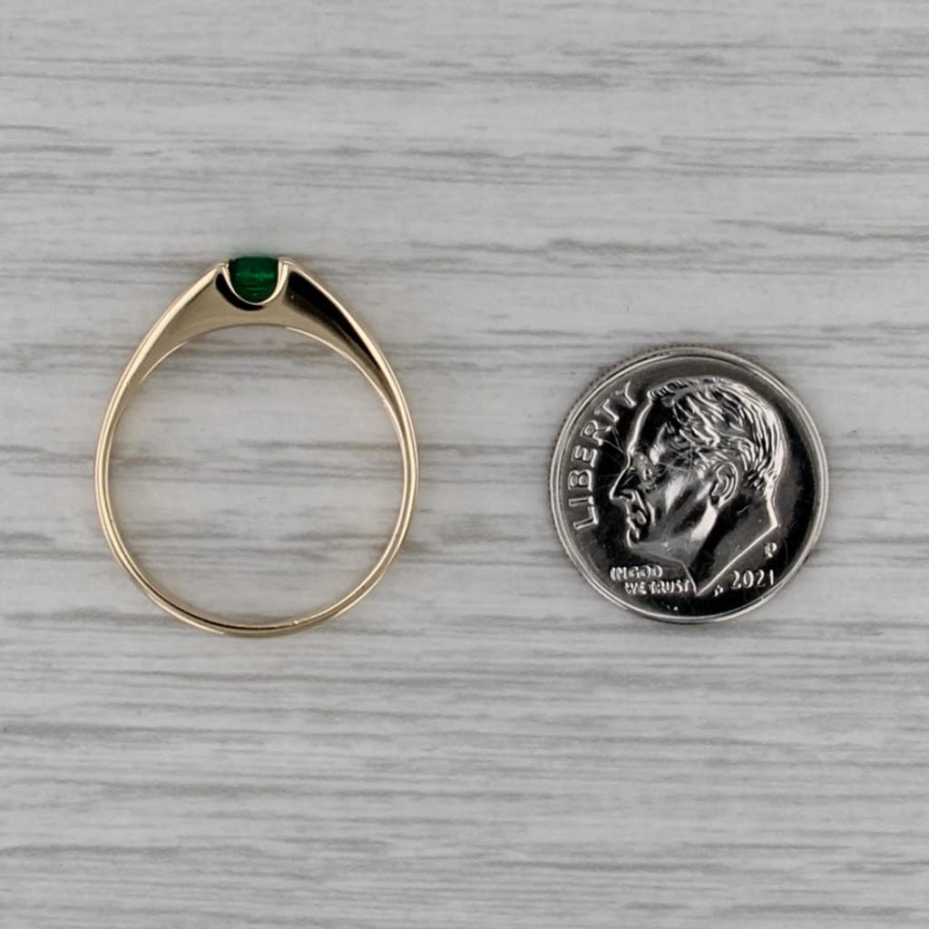 0.29ctw Emerald Diamond Ring 14k Yellow Gold Size 8.5 Engagement Stackable