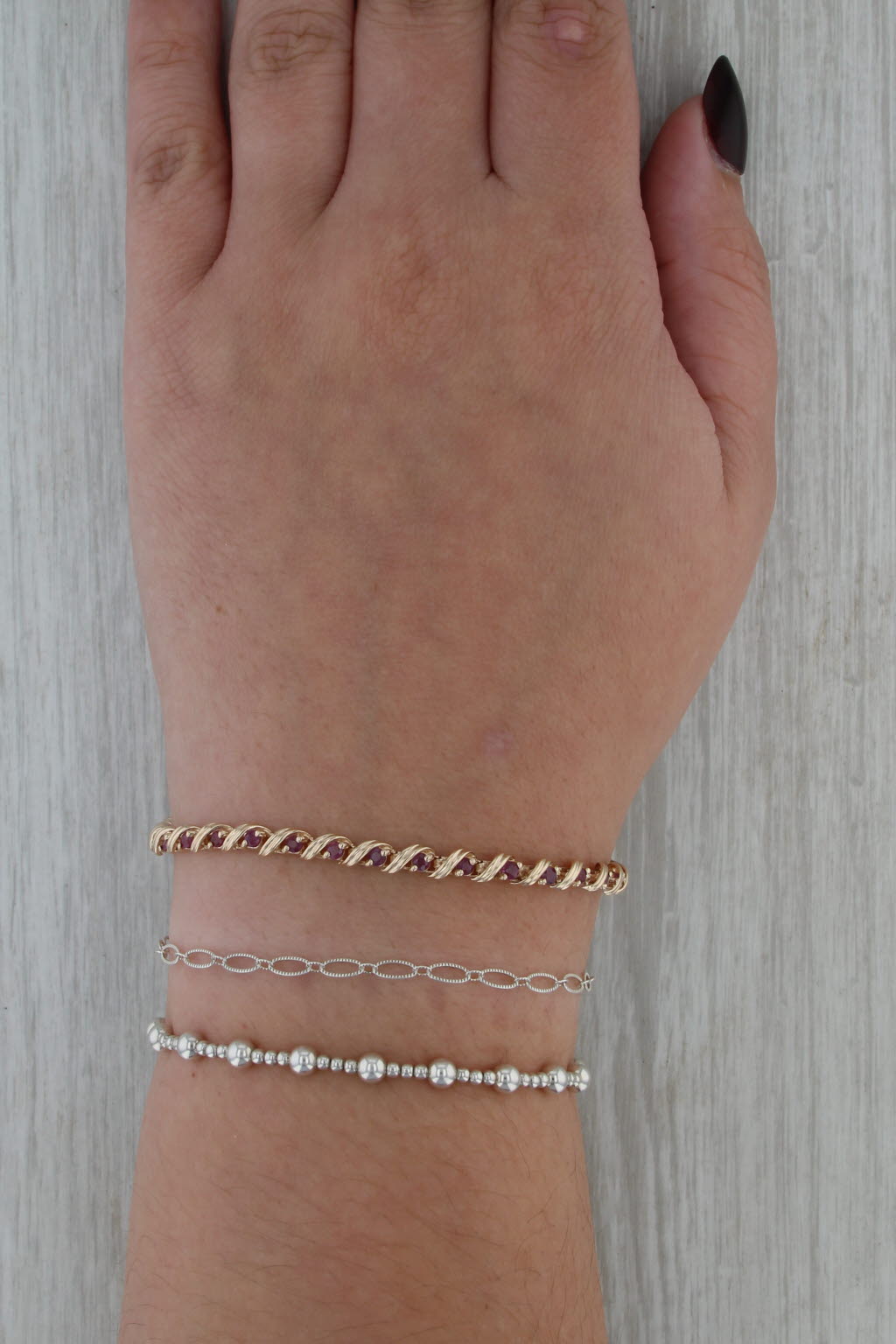 2.10ctw Ruby Tennis Bracelet 14k Yellow Gold 7" 4mm