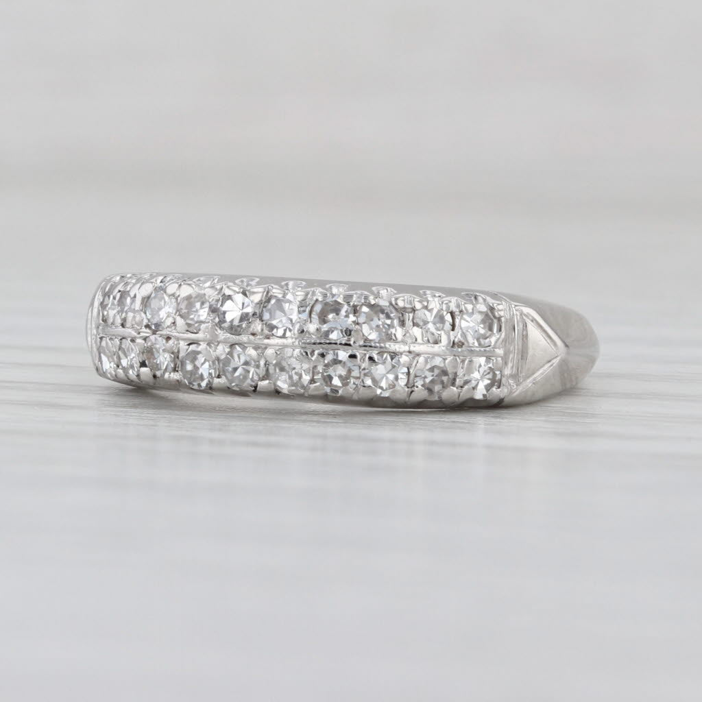 Antique 0.33ctw Diamond Wedding Anniversary Band Platinum Size 7 Stackable
