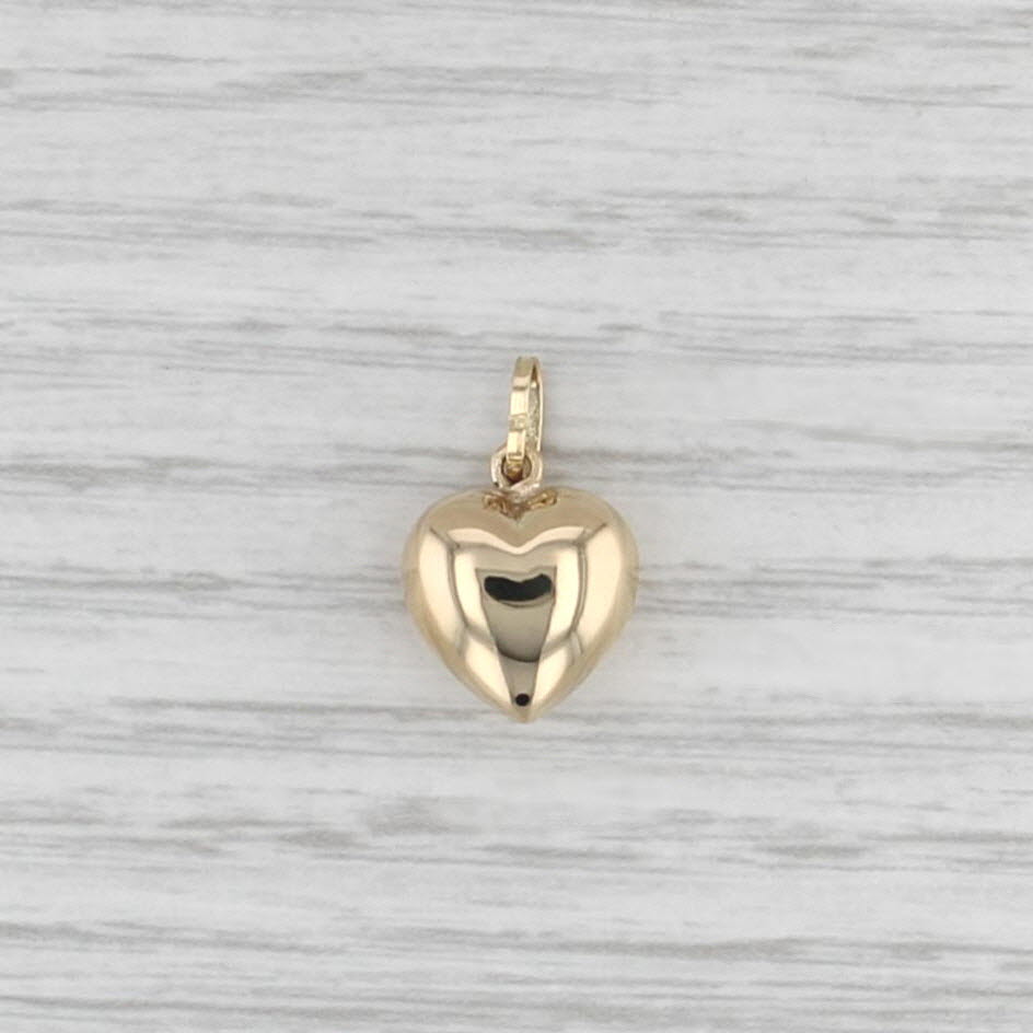 Puffy Heart Pendant 14k Yellow Gold Small Charm