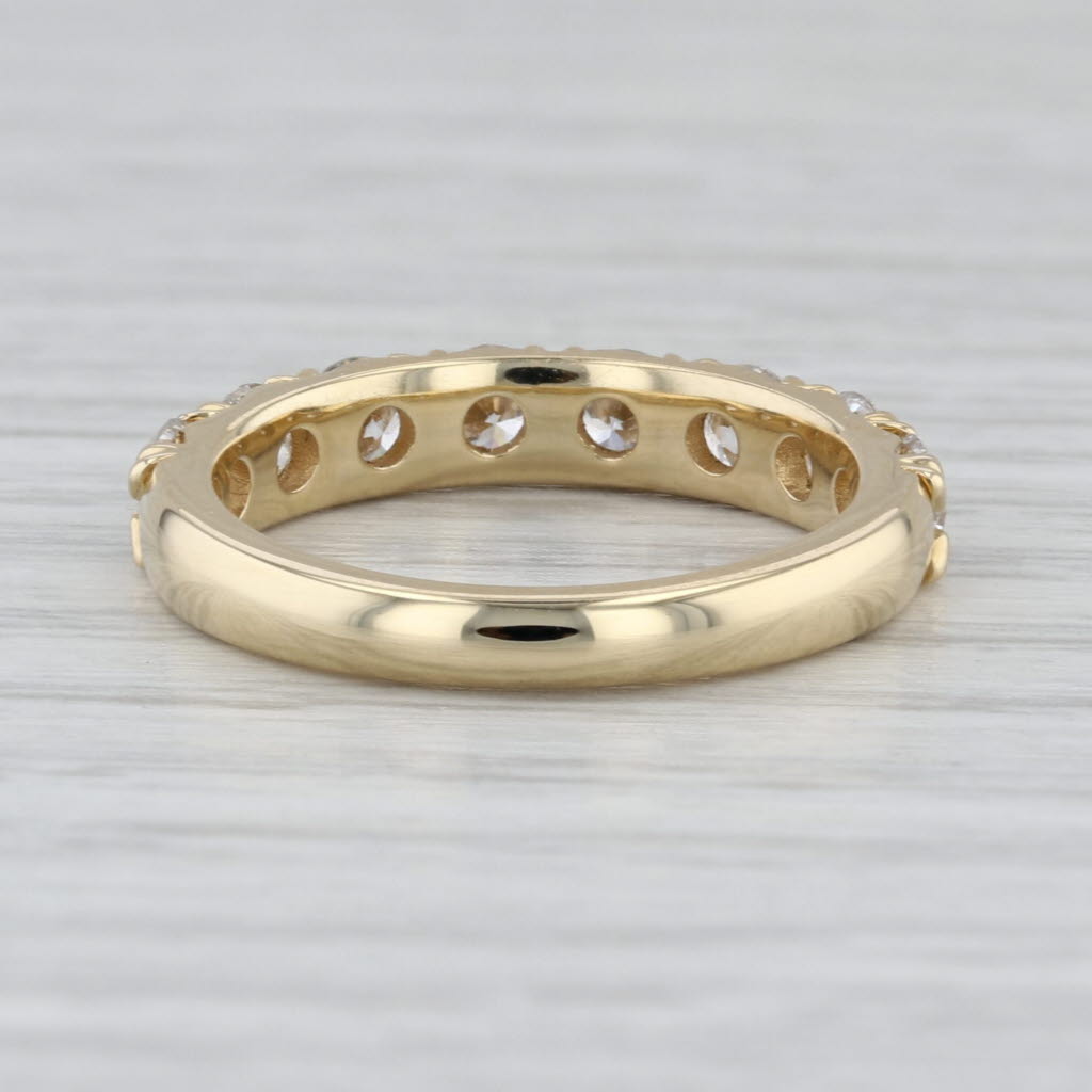 New 1.40ctw Lab Grown Diamond Wedding Band 14k Yellow Gold Sz 6.5 Stackable Ring