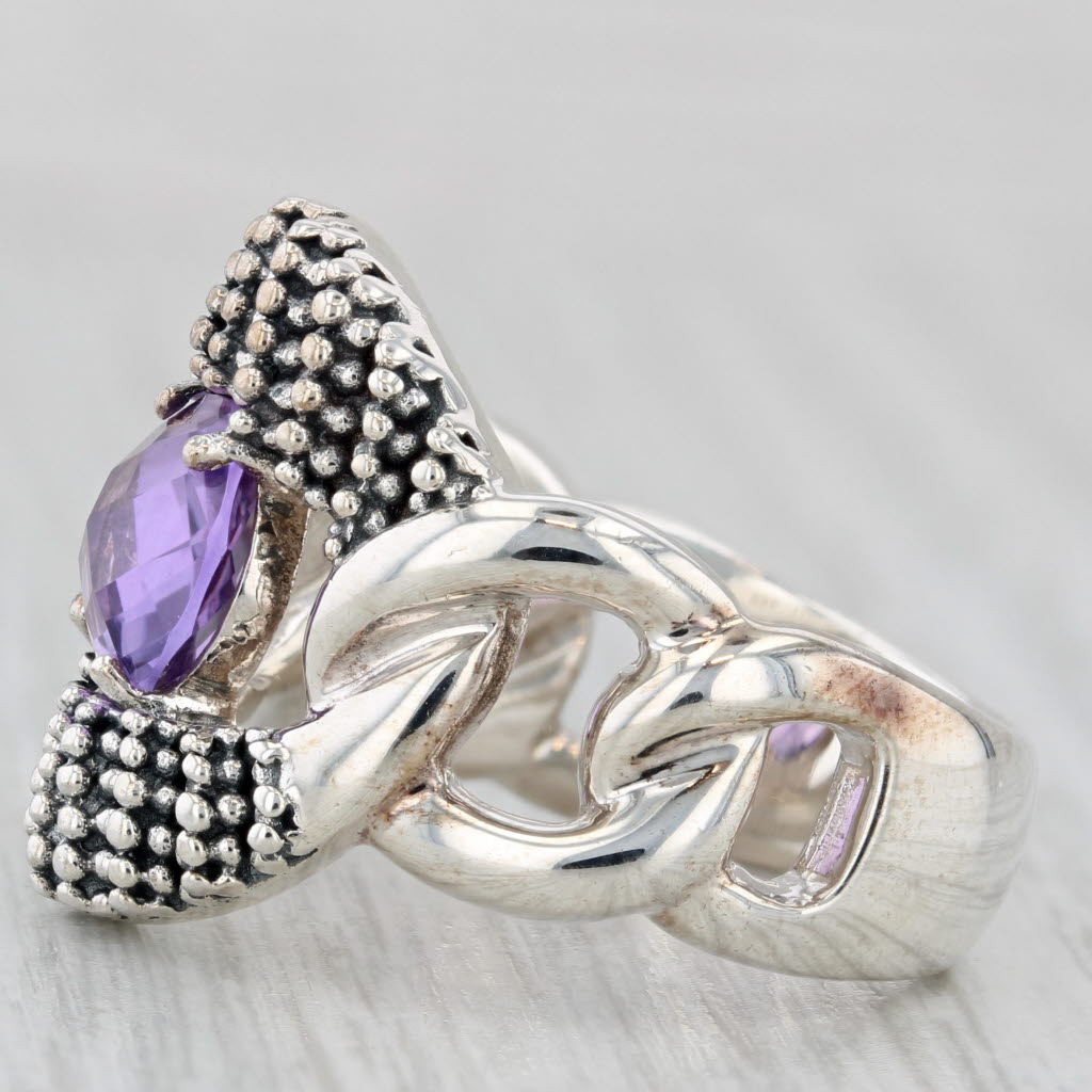 Gray Michael Dawkins 1.80ctw Amethyst Ring Sterling Silver Size 8 Statement