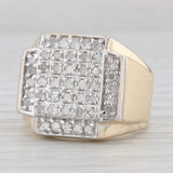 Light Gray 1ctw Men's Pave Diamond Ring 10k Gold Size 10.25