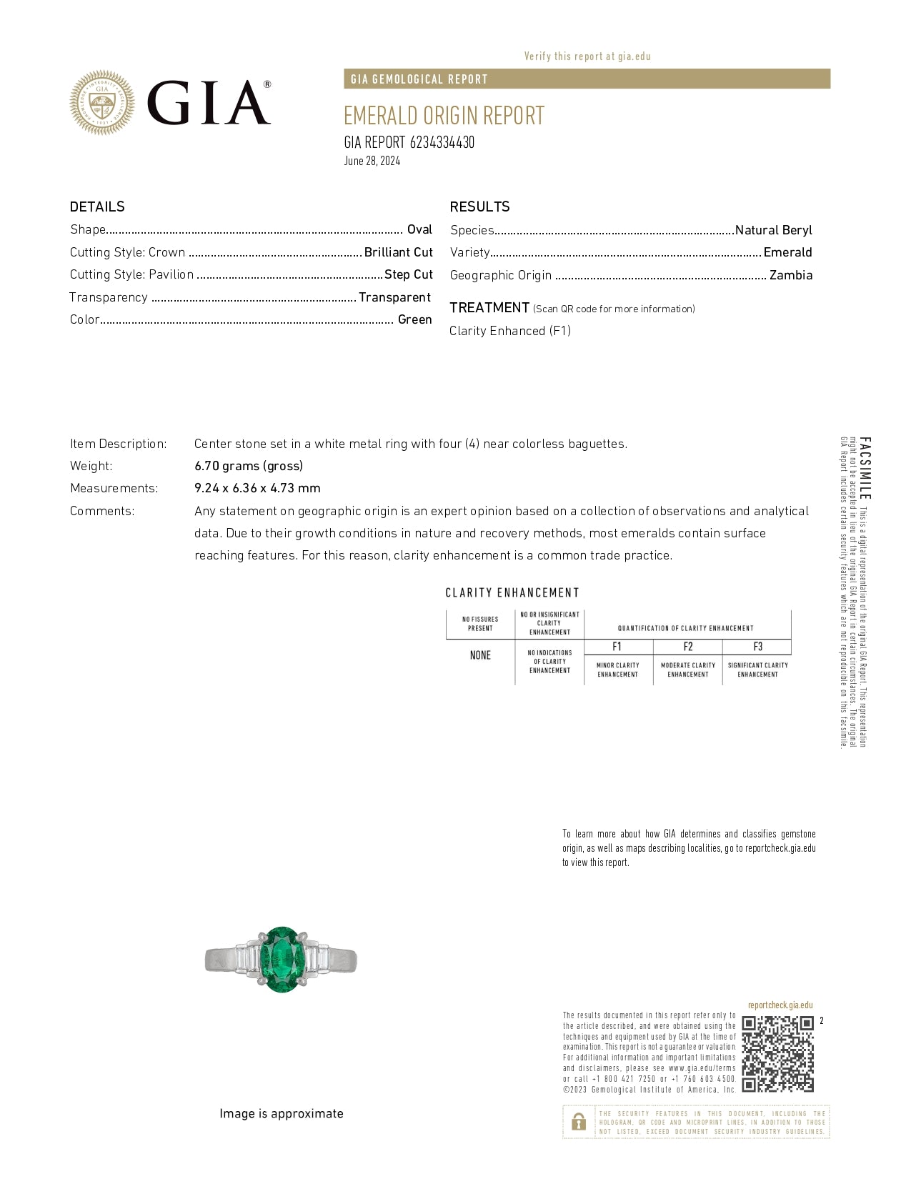 Light Gray GIA 2.16ctw Oval Emerald Diamond Ring 900 Platinum Size 7.25 Engagement