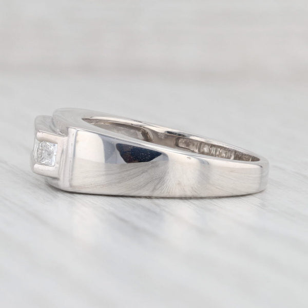 Light Gray 0.64ctw Diamond Wedding Band 18k White Gold Size 8.75 Ring