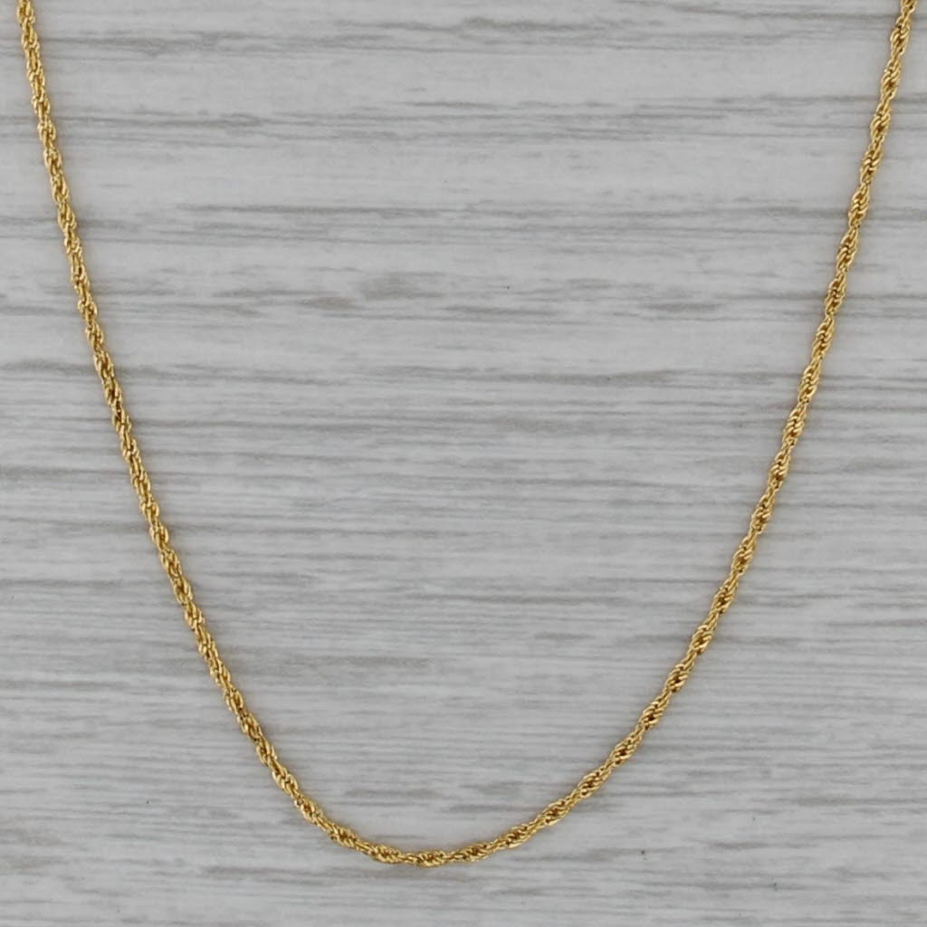 18" 1.2mm Rope Chain Necklace 18k Yellow Gold