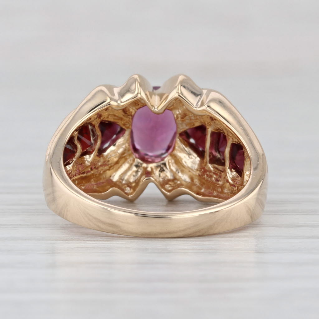 2.40ctw Oval Garnet X Ring 14k Yellow Gold Size 6.25