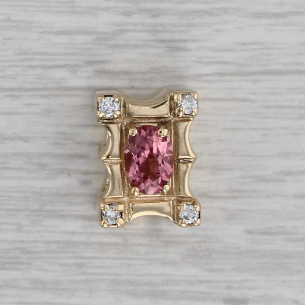 Gray 0.97ctw Pink Tourmaline Diamond Slide Bracelet Charm 14k Gold Richard Klein