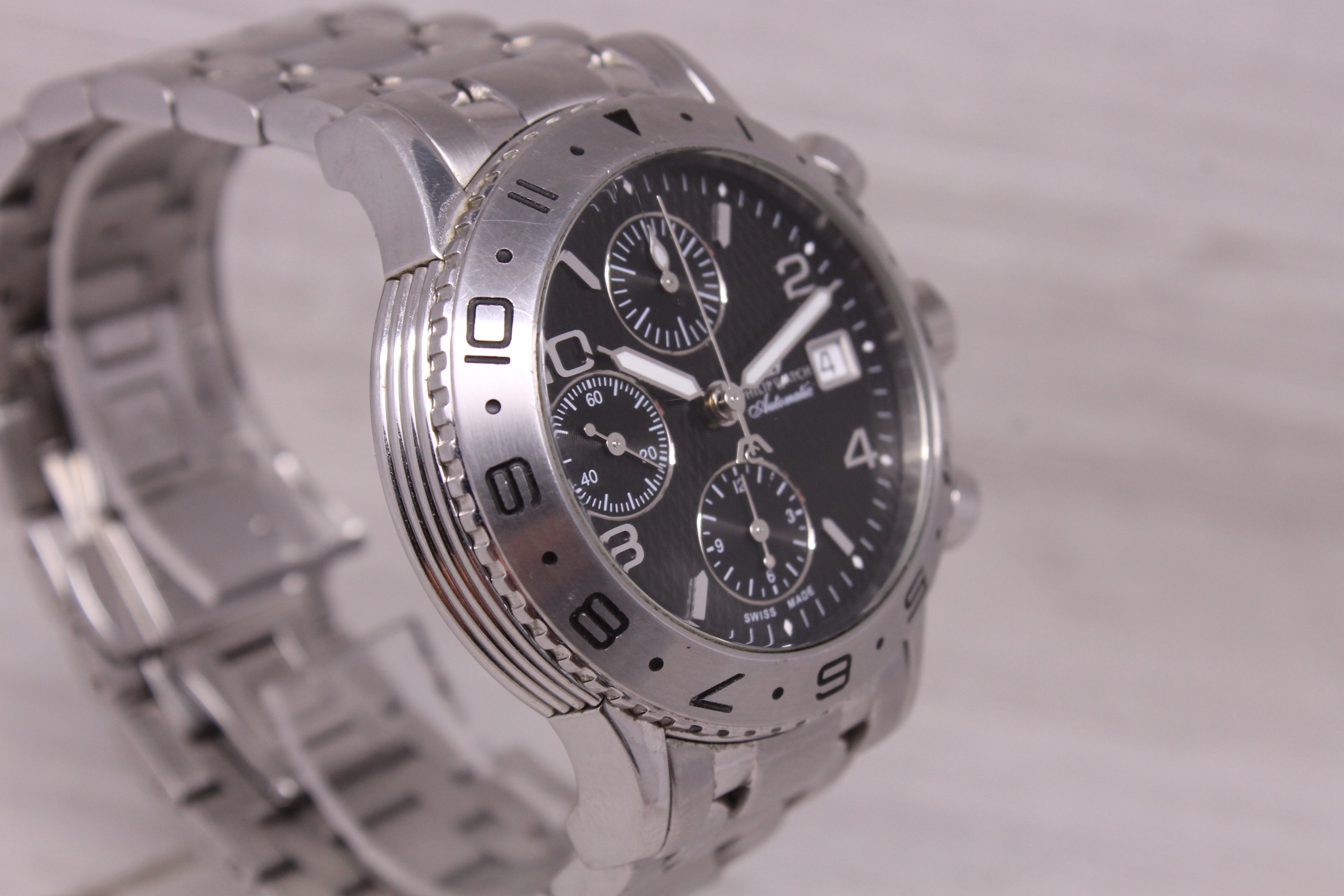 Philip Watch Admiral Chronograph 41mm Steel Swiss Date Automatic Valjoux 7750