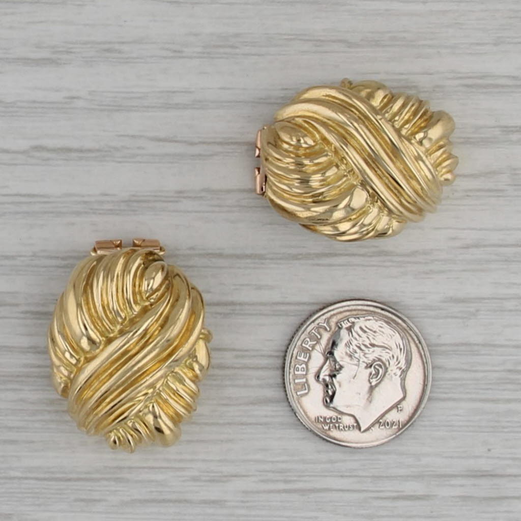 Tiffany & Co Knot Earrings 18k Yellow Gold Clip On Omega Backs