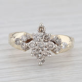 0.78ctw Round Diamond Cluster Ring 10k Yellow Gold Size 7.25 Engagement