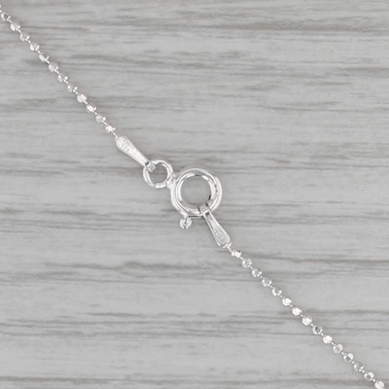 Mother of Pearl Chinese Fu Good Fortune Pendant 16" Necklace Sterling Silver