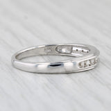 Light Gray 0.15ctw Diamond Wedding Band 14k White Gold Size 8 Stackable Ring