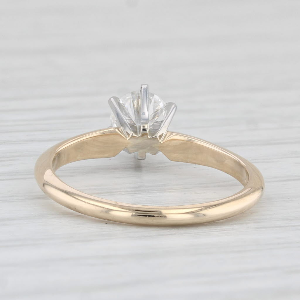 Light Gray 0.55ct VS1 Round Diamond Solitaire Engagement Ring 14k Yellow Gold Size 5.25