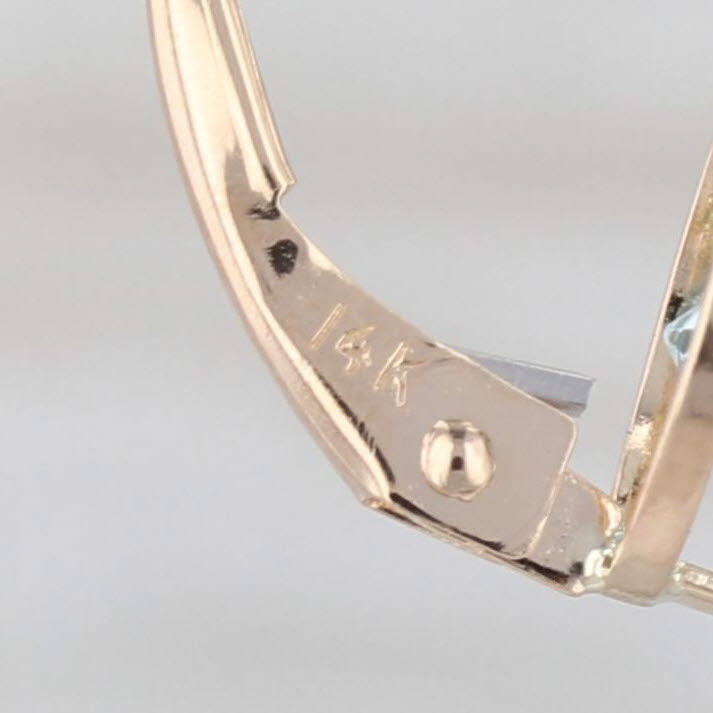 2ctw Blue Topaz Round Solitaire Drop Earrings 14k Yellow Gold Leverbacks
