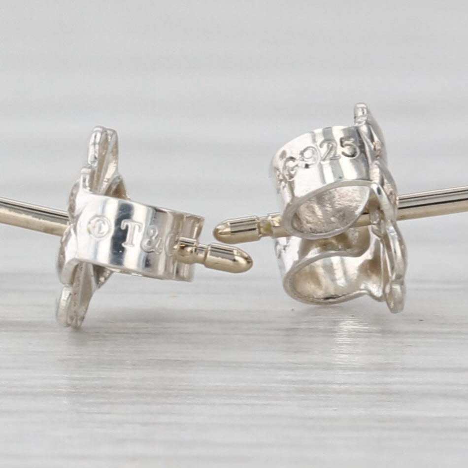 Tiffany & Co Love Knot Stud Earrings w/ Box Pouch Sterling Silver Studs