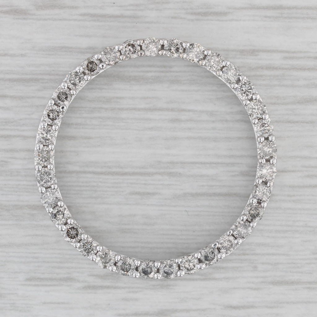 Gray 1.50ctw Diamond Eternity Circle Pendant 14k White Gold