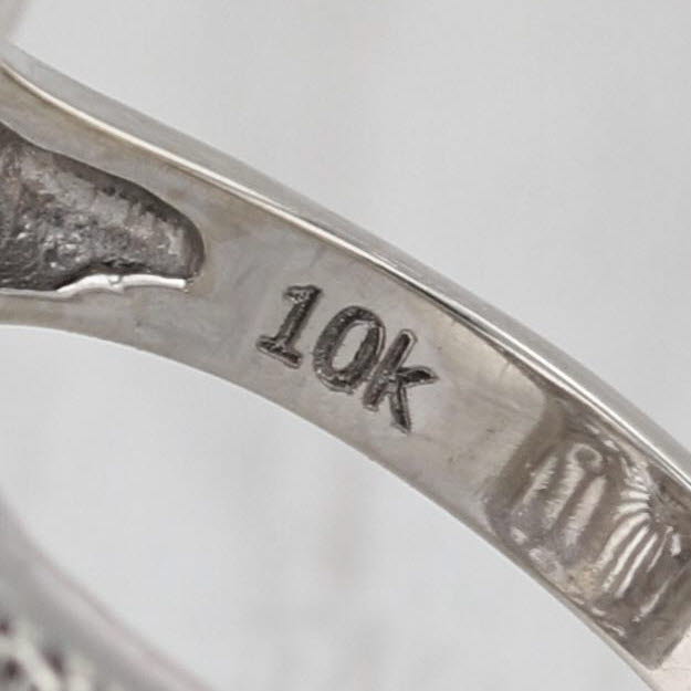 Vintage Art Deco 0.12ctw Diamond 3-Stone Filigree Ring 10k White Gold Size 5.25