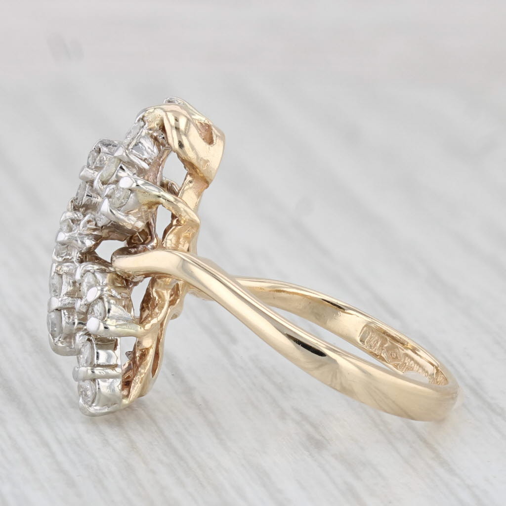 Light Gray 0.45ctw Diamond Cluster Ring 14k Yellow Gold Size 5.5