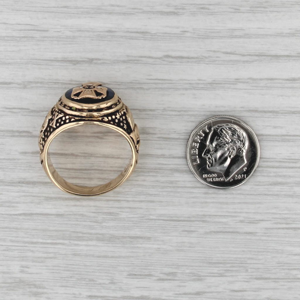 Vintage Sigma Chi Fraternity Cross Crest Class Ring 10k Yellow Gold Size 10
