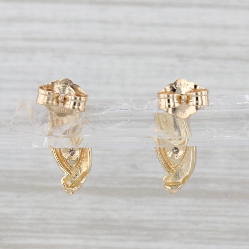 Diamond Stud Earrings 14k Yellow Gold Studs