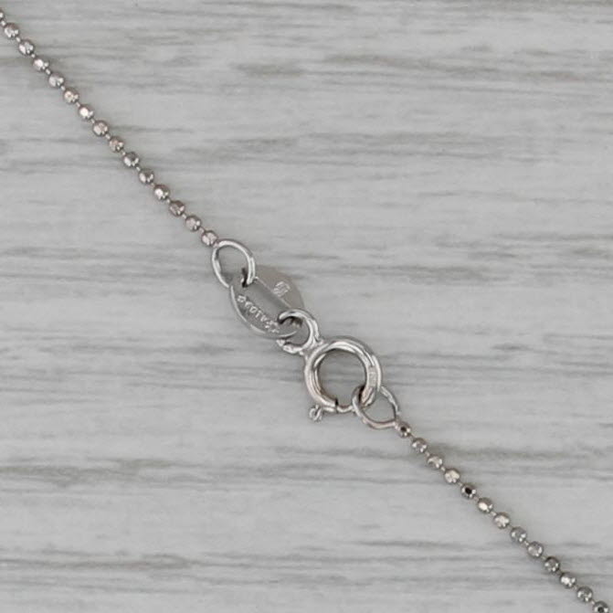 0.20ctw Diamond Flower Cluster Pendant Necklace 14k White Gold 16" Bead Chain