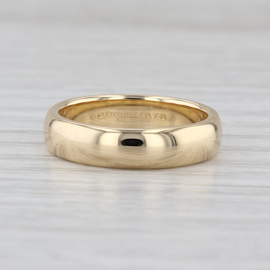 Tiffany & Co Forever 4.5mm Wedding Band 18k Yellow Gold Size 5.75-6 Ring
