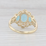 2.31ctw Blue Apatite 3-Stone Cubic Zirconia Ring 10k Yellow Gold Size 7