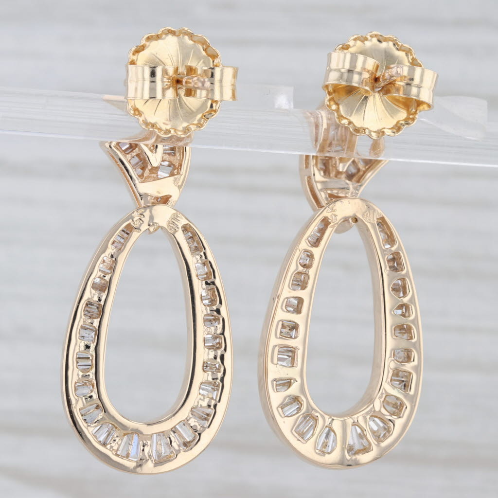 Light Gray 1.58ctw Diamond Dangle Earrings 14k Yellow Gold