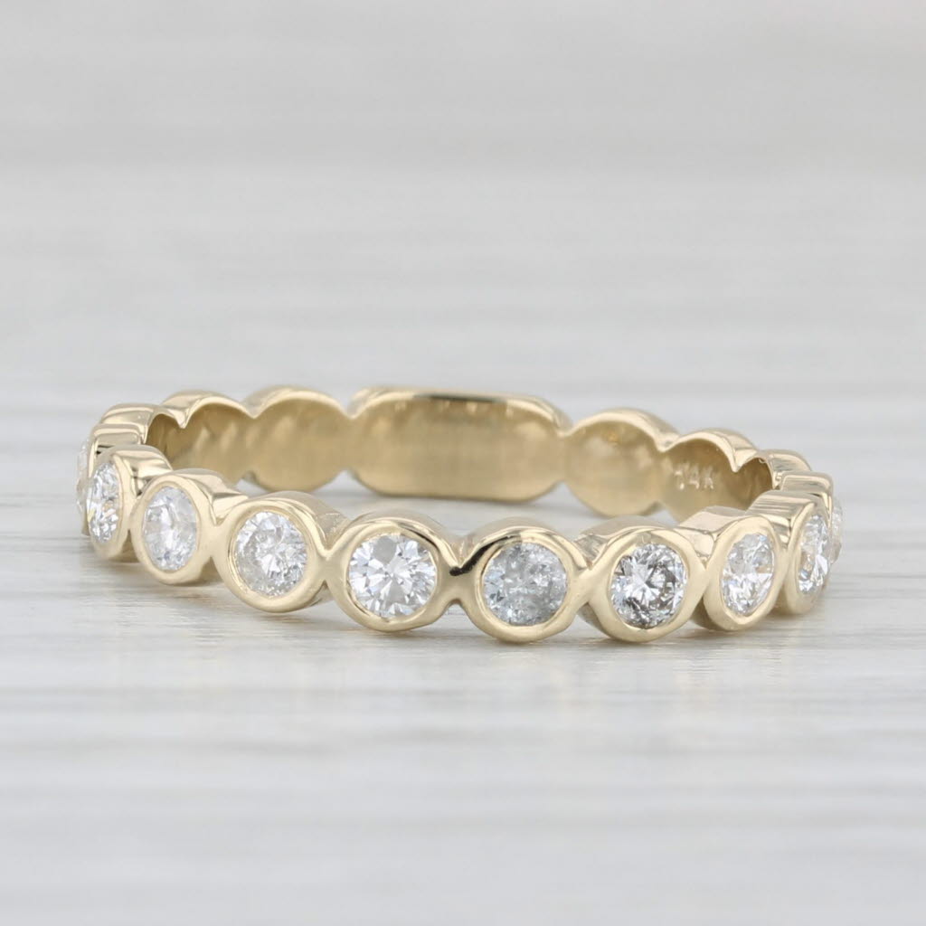 Light Gray 0.40ctw Diamond Wedding Stackable Band 14k Yellow Gold Size 7.25 Ring