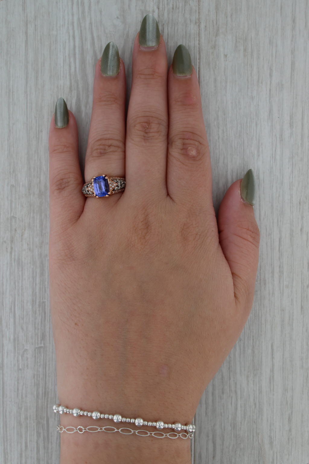 Le Vian 2.28ctw Tanzanite Diamond Ring 14k Rose Gold Size 6.75 - 7 Engagement
