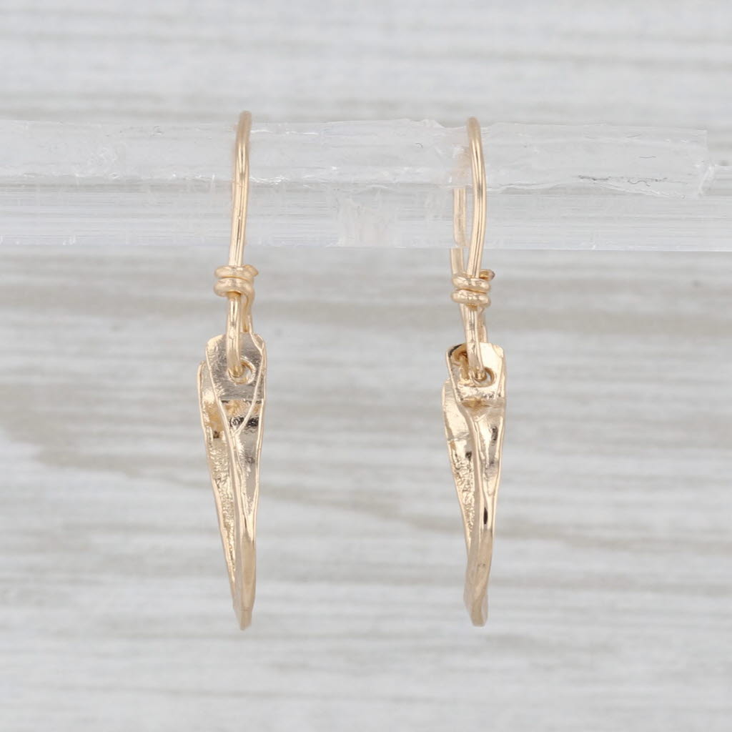 Jes Maharry Dangle Hoop Earrings 14k Yellow Gold Round Hoops