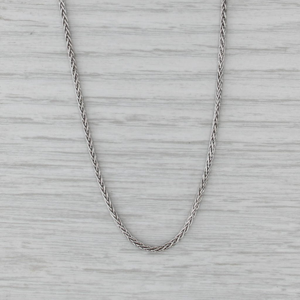 18" 1.6mm Wheat Chain Necklace 14k White Gold