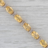 14.02ctw Citrine Diamond Tennis Bracelet 14k Yellow Gold 7.5" 5mm
