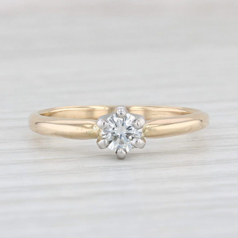 Light Gray 0.29ct VS2 Round Diamond Solitaire Engagement Ring 14k Gold Size 7.5