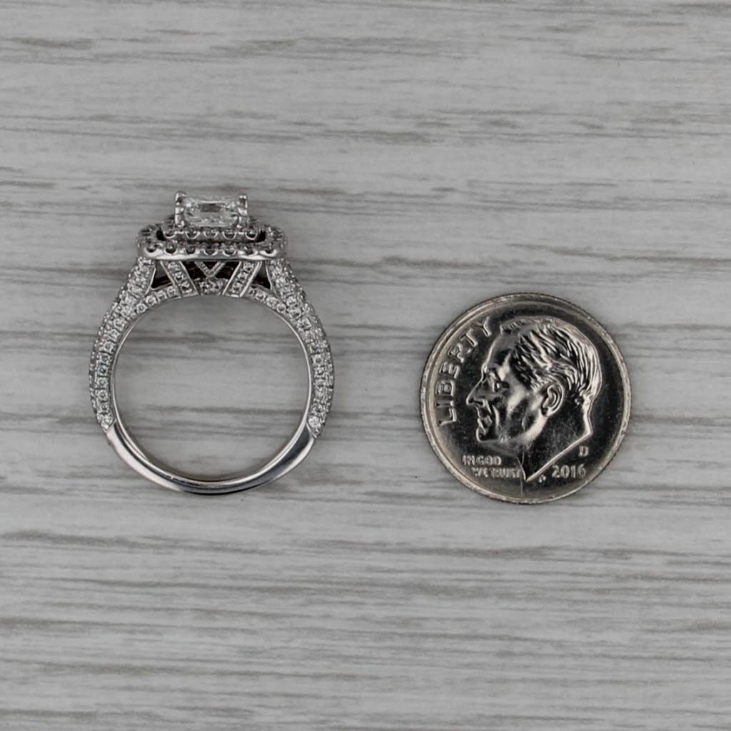 Neil Lane 1.78ctw Princess Diamond Halo Engagement Ring 14k White Gold Size 5.25