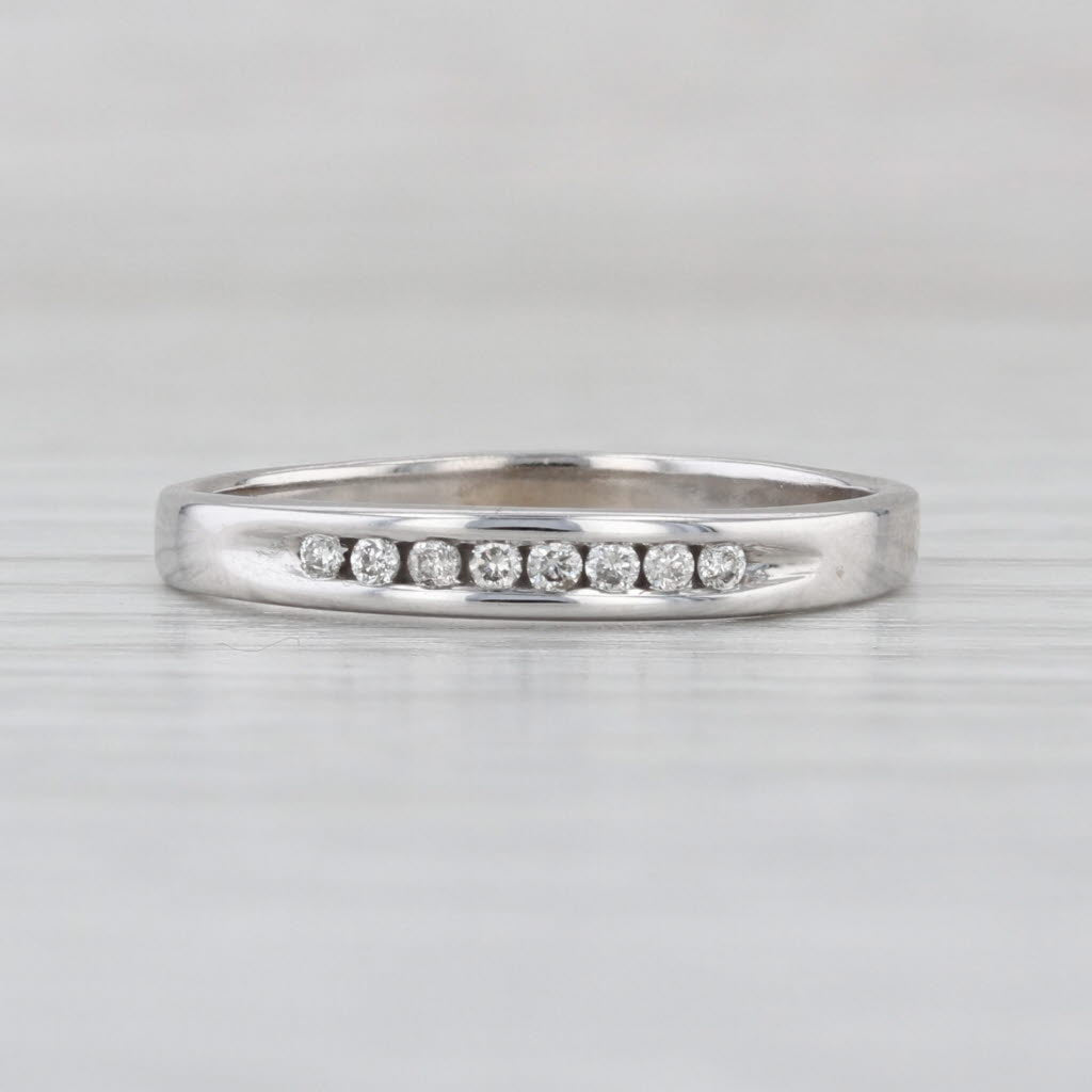 Diamond Wedding Band 10k White Gold Size 7.5 Stackable Ring