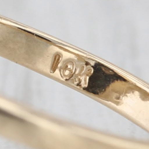 Vintage Marquise Onyx Diamond Ring 10k Yellow Gold Size 5.75