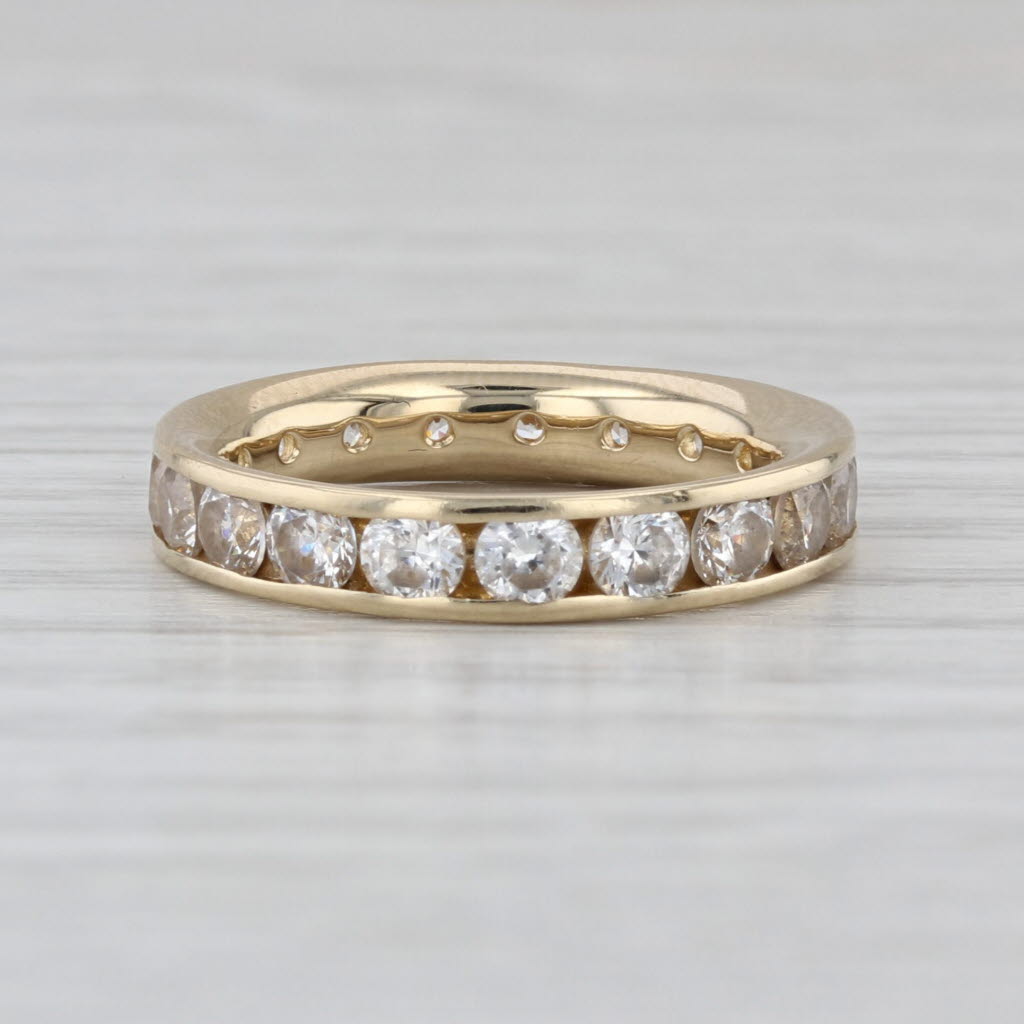 1.90ctw Cubic Zirconia Eternity Band 14k Gold Wedding Ring Size 5 Stackable