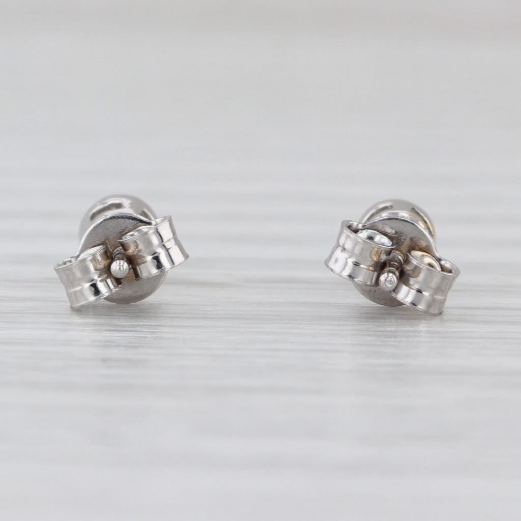 0.20ctw VS2 Round Bezel Set Diamond Stud Earrings 18k White Gold Studs